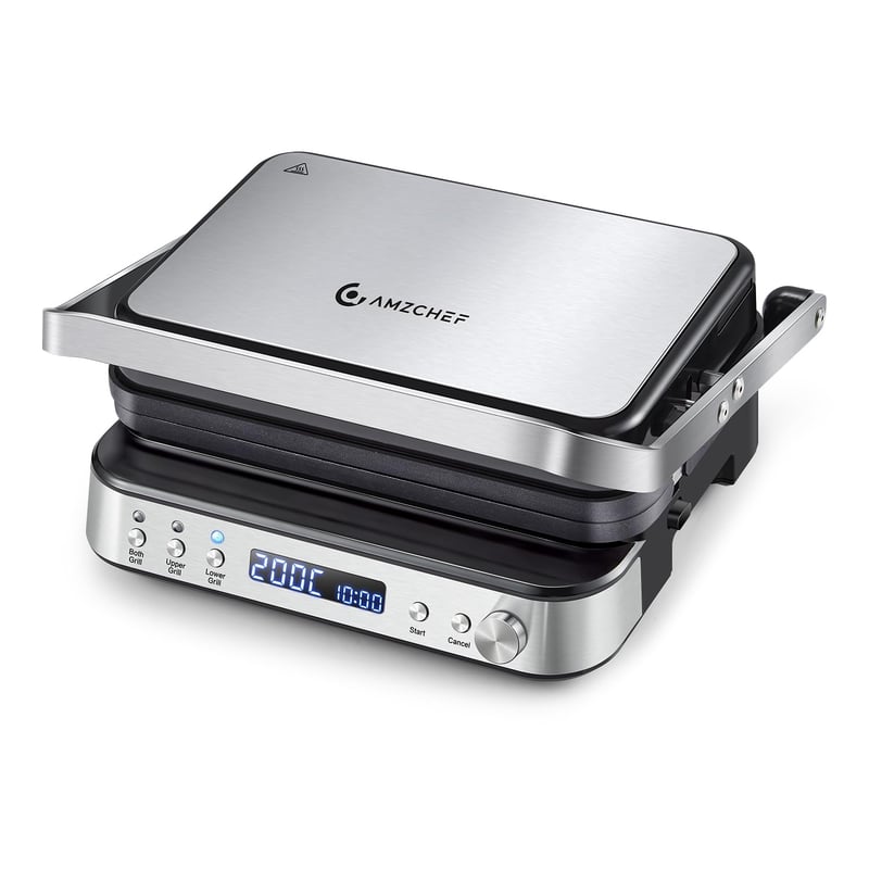 AMZCHEF 4 v 1 kontaktný gril, vaflovač a sendvičovač 2000 W, nepriľnavé platne