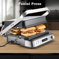 AMZCHEF 4 az 1-ben kontaktgrill, waffelsütő és szendvicssütő 2000W, antihaftbevonatos lemezek 7