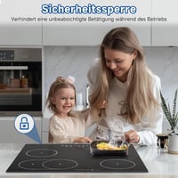 AMZCHEF 4 égőfejes üvegkerámia főzőlap 7200W, 9 fokozat, ovális grillzóna, hőmegállító funkcióval 7