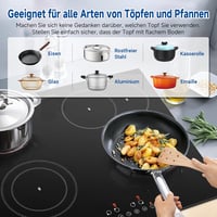 AMZCHEF 4 égőfejes üvegkerámia főzőlap 7200W, 9 fokozat, ovális grillzóna, hőmegállító funkcióval 5