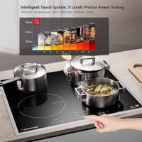 AMZCHEF indukciós főzőlap 4 zónás, 7000 W, Booster funkcióval - fekete - 60 cm 2