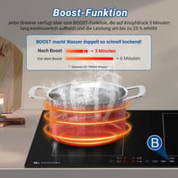 AMZCHEF 60 cm Indukciós Főzőlap 4 Zónás Flex Technológiával 7200W 3