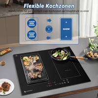 AMZCHEF 60 cm Indukciós Főzőlap 4 Zónás Flex Technológiával 7200W 2