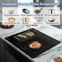 AMZCHEF 60 cm Indukciós Főzőlap 4 Zónás Flex Technológiával 7200W 7