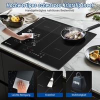 AMZCHEF 60 cm Indukciós Főzőlap 4 Zónás Flex Technológiával 7200W 6