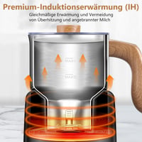 AMZCHEF 8 v 1 automatický napeňovač mlieka 550 W, 600 ml, multifunkčný elektrický napeňovač mlieka na teplú a studenú penu, horúce mlieko, detskú výživu 4