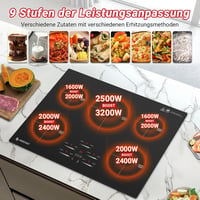 AMZCHEF 80 cm beépíthető indukciós főzőlap 5 zónás 9500W booster funkcióval 2