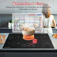 AMZCHEF 80 cm beépíthető indukciós főzőlap 5 zónás 9500W booster funkcióval 4