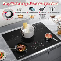 AMZCHEF 80 cm beépíthető indukciós főzőlap 5 zónás 9500W booster funkcióval 8