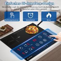 AMZCHEF Beépíthető Indukciós Főzőlap 60 cm - 4 Zónás, 7200W, 9 Teljesítményszint, Boost Funkció, Érintőgombos Vezérlés, Időzítő, Gyerekzár 5