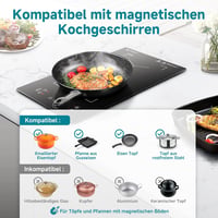 AMZCHEF Dupla Indukciós Főzőlap 3300W Flex Zónával és Időzítővel 7