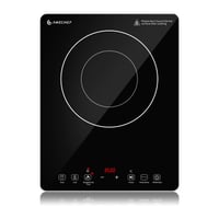 AMZCHEF Jednozónová indukčná varná doska 3500W - Dvojitá kruhová, 9 úrovní, čierna sklokeramika, s časovačom a ochranou proti prehriatiu 1
