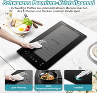 AMZCHEF Indukciós Főzőlap 2 Zónával - Flex Zónás, 10 Teljesítményszint, Biztonsági Zár, Időzítő, Túlmelegedés Elleni Védelem, Érintőgombos,  7
