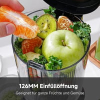 AMZCHEF kétcsigás gyümölcsléprés kézmentes betöltéssel, 126 mm nyílással - ezüst 4