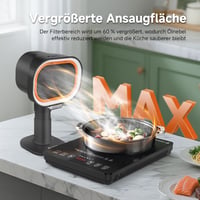 AMZCHEF mobil páraelszívó mini konyhai elszívó, teleszkópos magasság és 40 fokos döntés, 4 fokozatú hordozható ventilátor, alumínium szűrő, 5