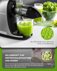 AMZCHEF Prémium Gyümölcs- és Zöldségprés 150W - Csendes Motoros Lassú Gyümölcsfacsaró Visszaforgató Funkcióval, Ezüst 5