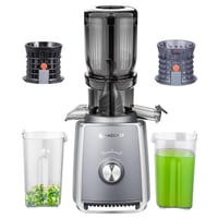 AMZCHEF Slow Juicer hidegsajtolós facsaró - 250 W, 103 mm betöltőnyílás, szürke 1