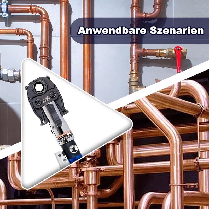 AMZCNC Hidraulikus Préselt Fogó V-Kontúr 12-22-28mm Forgófejes Csőprés Szerszám