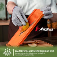 AmzFirst Vágásbiztos Kesztyű 2 Pár - L-es Méret, 5-ös Szintű Védelem, Konyhai, Kerti és Barkács Munkákhoz, Élelmiszerbarát Anyagból, Szürke 6
