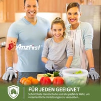 AmzFirst Vágásbiztos Kesztyű 2 Pár - L-es Méret, 5-ös Szintű Védelem, Konyhai, Kerti és Barkács Munkákhoz, Élelmiszerbarát Anyagból, Szürke 3