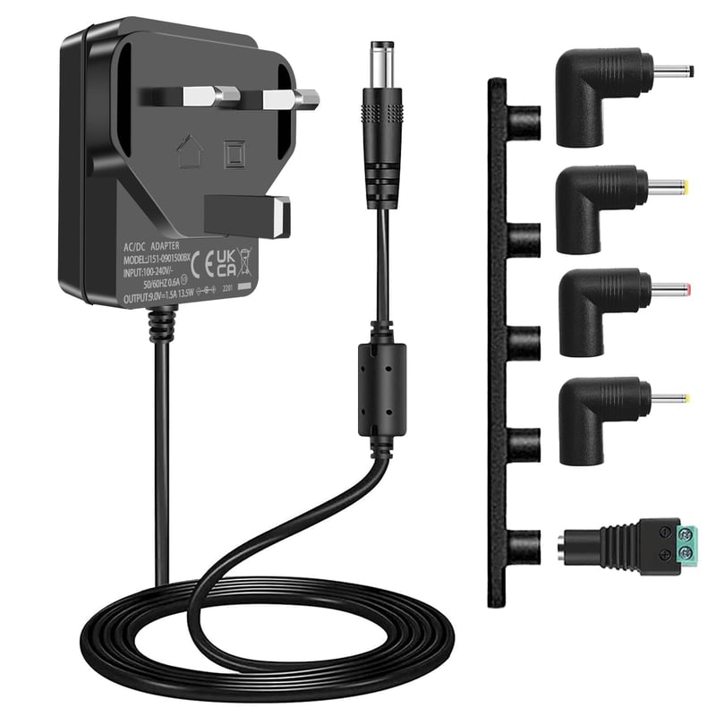 Sieťový adaptér AmzFwing 9V 1,5A, napájací kábel DC 9V, AC 100-240V, konektor s kladným pólom v strede, univerzálny sieťový adaptér