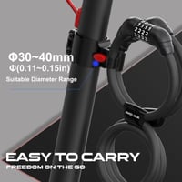 Antifurt pentru trotinetă electrică și bicicletă AMZLOCK, cu cablu dublu și suport, cod din 4 cifre, 110 cm / 12 mm 3