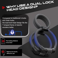 AMZLOCK Elektromos Roller Lakat 4 Számjegyes Kódos Biztonsági Zár 2