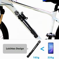 Pompă Mini pentru Bicicletă AMZOON cu Manometru, 120 PSI, Valvă Schrader și Presta, Furtun Extensibil, Pompă Manuală Ușoară pentru Biciclete de Cursieră și MTB 6