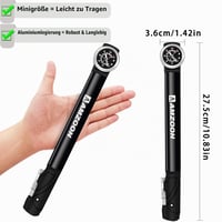 Pompă Mini pentru Bicicletă AMZOON cu Manometru, 120 PSI, Valvă Schrader și Presta, Furtun Extensibil, Pompă Manuală Ușoară pentru Biciclete de Cursieră și MTB 5