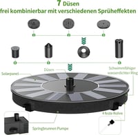 AMZtime Napelemes Kerti Szökőkút 6 Effektussal - Úszó Szivattyú Vízjátékhoz 2