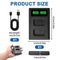 Duálna USB nabíjačka batérií Amztour pre Sony NP-FW50, čierna, s LED displejom, pre fotoaparáty ZV-E10, A6000, A6100, A6300, A6400, A6500, A7, A7II, A7S 2