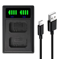 Duálna USB nabíjačka batérií Amztour pre Sony NP-FW50, čierna, s LED displejom, pre fotoaparáty ZV-E10, A6000, A6100, A6300, A6400, A6500, A7, A7II, A7S 1