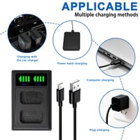 Duálna USB nabíjačka batérií Amztour pre Sony NP-FW50, čierna, s LED displejom, pre fotoaparáty ZV-E10, A6000, A6100, A6300, A6400, A6500, A7, A7II, A7S 4