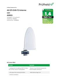 Anadol AXRED AX075 DVB-T2 vonkajšia anténa so zosilňovačom 36 dBi, biela, pre DVB-T2 prijímač a TV, Freenet TV, vnútorná anténa, 1 ks 4