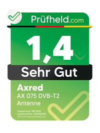 Anadol AXRED AX075 DVB-T2 vonkajšia anténa so zosilňovačom 36 dBi, biela, pre DVB-T2 prijímač a TV, Freenet TV, vnútorná anténa, 1 ks 3