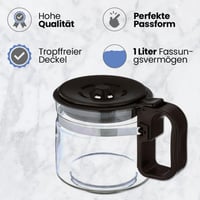 ANAKEL HOME univerzális nagy kávéfőző üveg csepegtetős kávéhoz, 12,5-15cm, szellőzőfedéllel 6