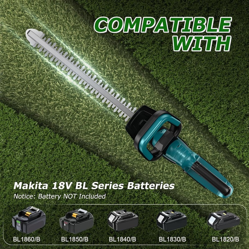 Anancyi Akkumulátoros Sövényvágó Makita 18V Kompatibilis - 51 cm Vágóhossz, 20 mm Fogtávolság, 1350 RPM, Biztonsági Terelőlappal, Kerti Sövé