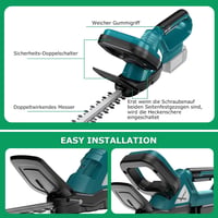 Anancyi Akkumulátoros Sövényvágó Makita 18V Kompatibilis - 51 cm Vágóhossz, 20 mm Fogtávolság, 1350 RPM, Biztonsági Terelőlappal, Kerti Sövé 6