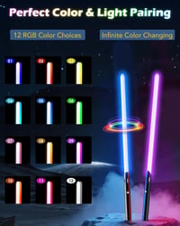 ANASABER Dupla Pengés Világítófegyver 4 Hangeffekt 12 RGB Szín Fém Nyél 2db 5