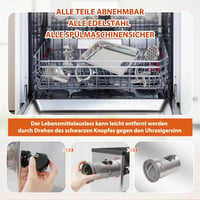 Anatole 1100W Professzionális Húsdaráló - Rozsdamentes Acél Elektromos Húsőrlő Kolbásztöltővel, 3 Tárcsával és 2 Késsel Éttermek Számára 4
