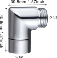 ANBOO 90 fokos zuhanyfej adapter ezüst forgófejes csatlakozó gumitömítéssel 2