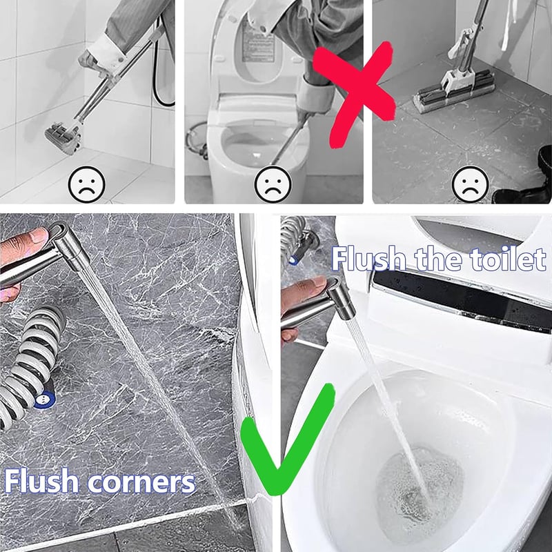 ANBOO Bidet Kézi Zuhanyzó Szett Rozsdamentes Acél 150cm Csővel - Set 3