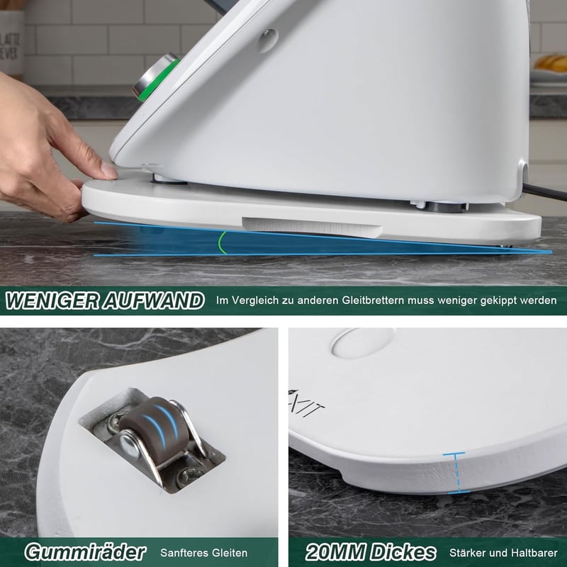 ANBOXIT Thermomix TM6/TM5 csúsztatótábla bambusz görgős konyhai segédlet fehér - White