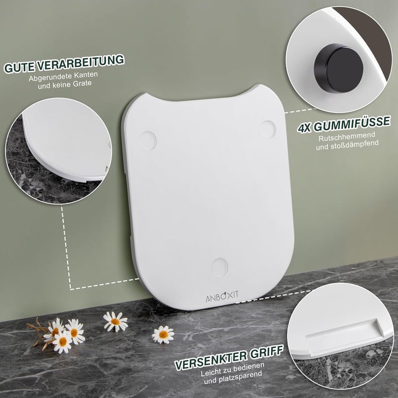 ANBOXIT Thermomix TM6/TM5 csúsztatótábla bambusz görgős konyhai segédlet fehér - White