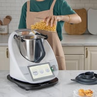 ANBOXIT Thermomix TM6/TM5 csúsztatótábla bambusz görgős konyhai segédlet fehér - White 7