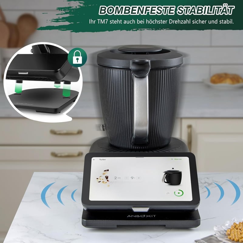 ANBOXIT TM7 Thermomix csúszótábla bambusz görgős fekete