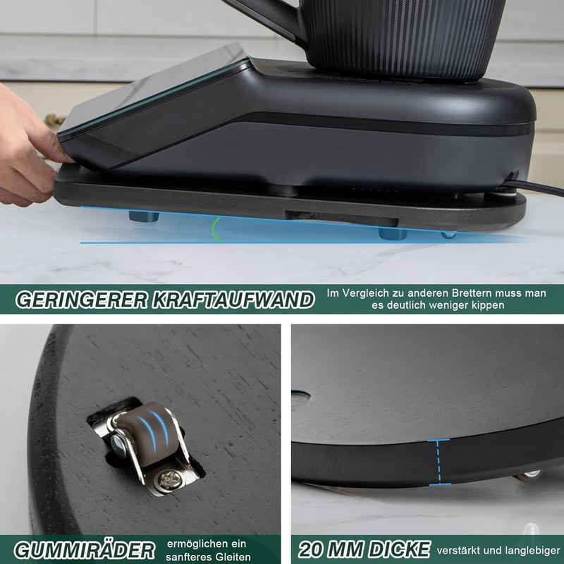 ANBOXIT TM7 Thermomix csúszótábla bambusz görgős fekete