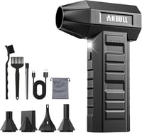 Suflantă cu aer comprimat Anbull, 250.000 RPM, reîncărcabilă, 9000 mAh, fără fir, USB-C, 4 trepte, pentru PC, tastatură, mașină și electronice 1
