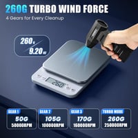 Suflantă cu aer comprimat Anbull, 250.000 RPM, reîncărcabilă, 9000 mAh, fără fir, USB-C, 4 trepte, pentru PC, tastatură, mașină și electronice 3