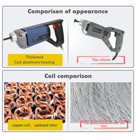Anbull Betonvibrátor 1300W Elektromos Beton Tömörítő 2m Kábel 35mm Vibrációs Fej 4800 Fordulat Építőipari Gép 6